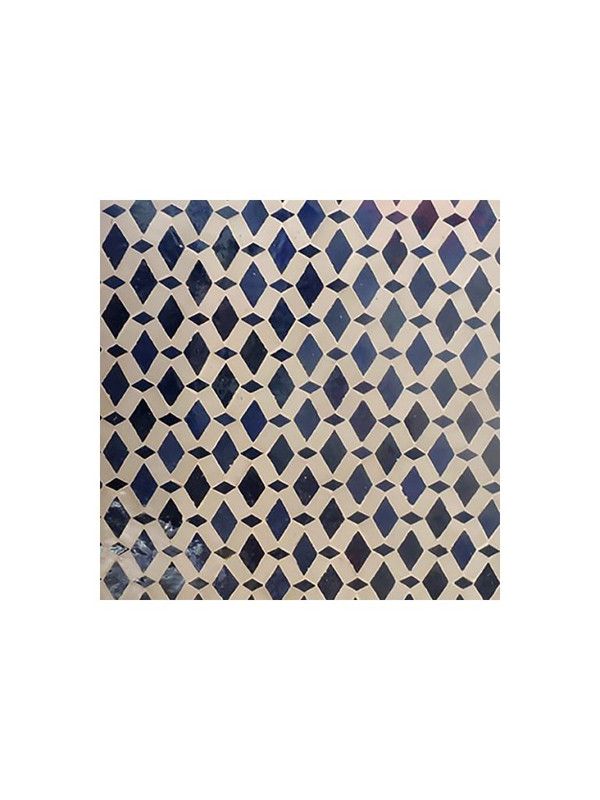 Moroccan Blue Mosaic Tiles Pattern - Authentic Geometric Design