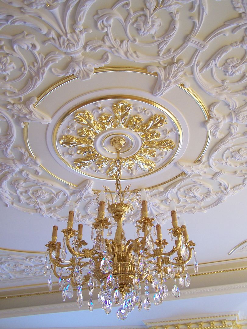 Moroccan Handmade Gypsum Plaster Rose Ceiling Detail