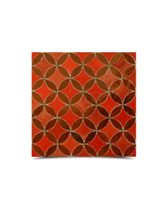 Moroccan Brown & Red Mosaic Tiles - Geometric & Floral Design