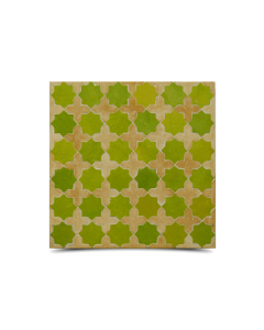 Moroccan Mosaic Green & Beige Star Pattern Tile