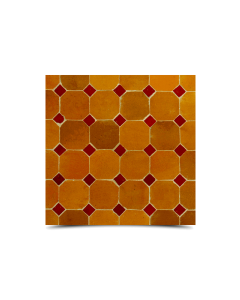 Moroccan Mosaic Orange & Red Handmade Tile - Heritage Charm