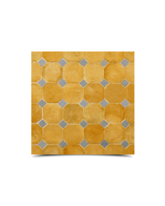 Moroccan Mosaic Pattern Blue Beige Tiles - Handmade Earthy Design