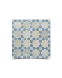 Blue & Beige Moroccan Mosaic Tiles - Eight-Point Star Design