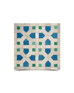 Moroccan Mosaic Tiles - Gray, Blue & Green Geometric Pattern