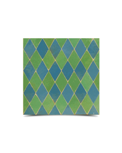 Moroccan Green & Blue Mosaic Tile - Handmade Design