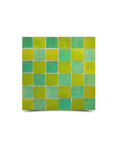 Moroccan Green & Yellow Mosaic Tiles - Premium Unglazed Matt Finish