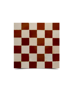 Moroccan Mosaic Red & White Pattern Tiles - High-Quality Glazed Finish