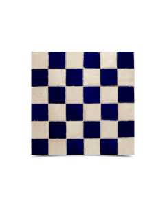 Moroccan Mosaic Pattern White & Navy Blue Tiles