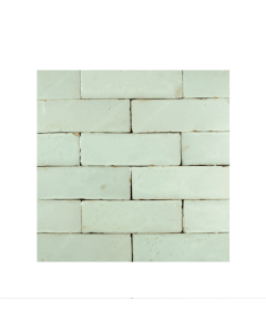 Handcrafted Pastel Green Bejmat Tiles - Vintage Moroccan Elegance