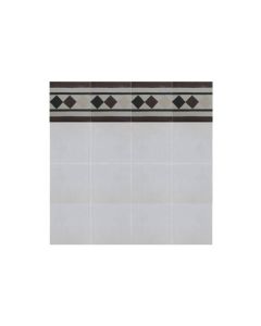 Elegant Black & White Moroccan Cement Border Tile