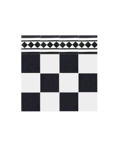 Moroccan Cement Border Tiles - White & Black Pattern, Durable & Stylish