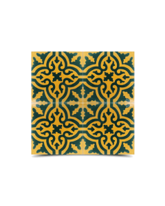 Moroccan Cement Pattern Yellow & Black Tiles - Handmade Artisan Mosaic