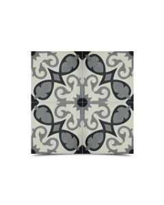 Moroccan Cement Tile Gray & Black - Elegant Floral & Geometric Patterns