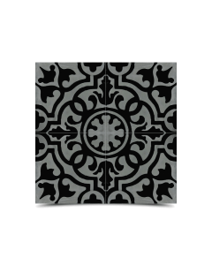 Moroccan Cement Pattern Black & Gray Decor Tiles - Artistic Geometric Design