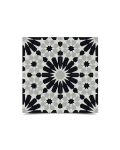 Moroccan Black & Gray Cement Tile Pattern - 243