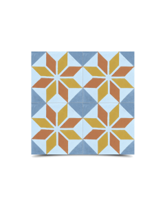 Moroccan Cheerful Colors Cement Tiles - 247, Water-Resistant