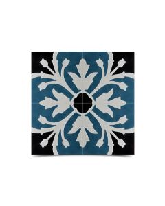 Moroccan Cement Pattern in Navy Blue & Black - Elegant and Durable Tiles