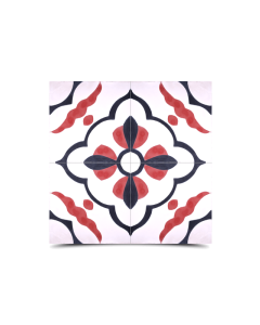 Captivating Moroccan Cement Pattern Tile - White, Blue & Pink