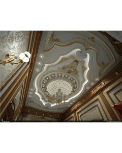 Moroccan Gypsum Fiberglass Plaster Rose Ceiling Ornament