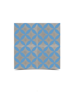 Moroccan Cement Tile Gray & Blue | Unique Arches & Crosses