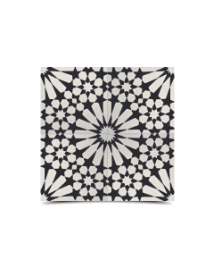 Enchanting Moroccan Cement Geometric Tile – Black & White