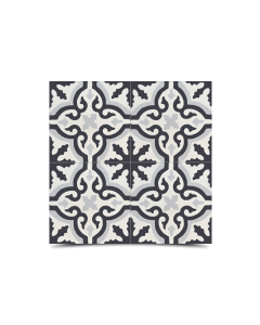"Black & Gray Moroccan Cement Geometric Pattern Tiles - Durable & Stylish"