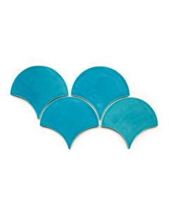 Large Caribbean Blue Fish Scale Tiles for Walls & Floors