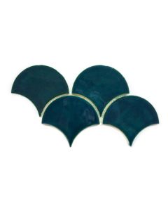 "Bluegrass Large Moroccan Fish Scale Tiles – Handmade Glossy Finish"