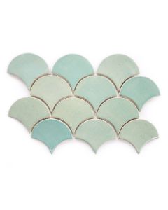 Captivating Lark Green Moroccan Fish Scales Tile