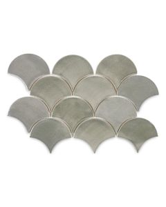 Elegant Sooty Grey Moroccan Fish Scale Tiles.