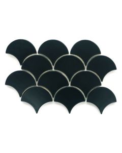 Moroccan Fish Scales - Satin Black Tile - Premium Quality