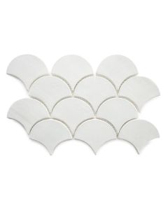 Moroccan Fish Scale Tiles in Parchment White - Premium Ocean-Inspired Tiles