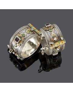 Moroccan Tuareg Geometric Silver Bracelet
