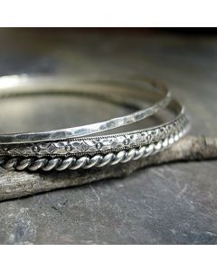 Moroccan Tuareg Berber Silver Geometric Bracelet, Handcrafted