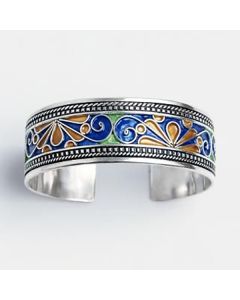 Handcrafted Moroccan Silver Bracelet - Adjustable Ethnic Style