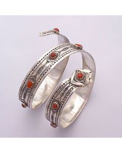 Exquisite Moroccan Tuareg Berber Silver Bracelet - Handcrafted Ethnic Charm with Geometric Design