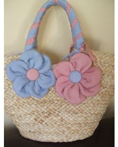 Moroccan Striped Flower Handbag | Handwoven Eco-Friendly Accessory