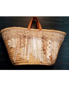 Eco-Friendly Moroccan Straw Handbag Basket 034