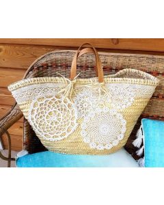 Ethically Handwoven Moroccan Straw Handbag Basket