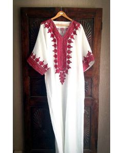 Exquisite Moroccan Embroidered Kaftan Dress - Bohemian Chic Statement Piece