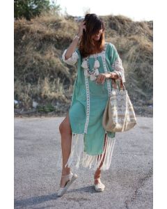 Moroccan Kaftan Dress 107 with Embroidery - Bohemian Chic Fashion