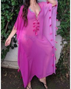 Moroccan Kaftan Style Beach Cover Up - Royal Vacation Maxi