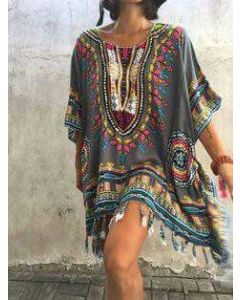 Moroccan Kaftan Style Beach Cover Up - Moroccan Print Maxi Caftan | Beachwear.