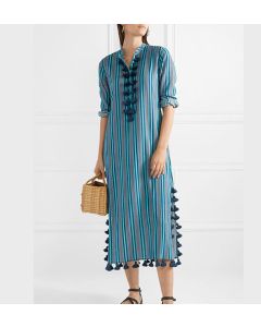 Moroccan Embroidered Kaftan Dress - Bohemian Chic Statement Piece