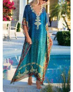 Exquisite Moroccan Kaftan Dress with Intricate Embroidery