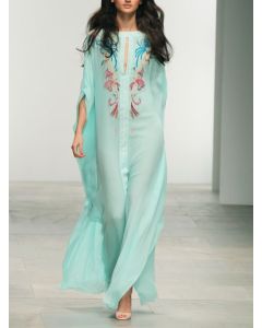Beach Cover Up Dress - Moroccan Kaftan-Inspired Silky Design