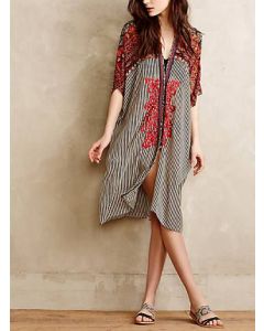 Moroccan-Inspired Kaftan Dress 144 - Bohemian Chic Embroidered Style