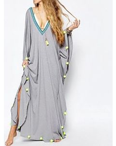 Bohemian Chic Moroccan Embroidered Kaftan Dress 171 - Affordable Statement Piece for Stylish Looks