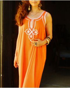 "Moroccan Embroidered Bohemian Kaftan Dress"