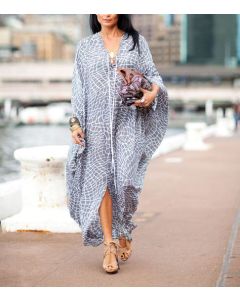 "Elegant Moroccan Beach Cover Up | Lightweight Silky Fabric"